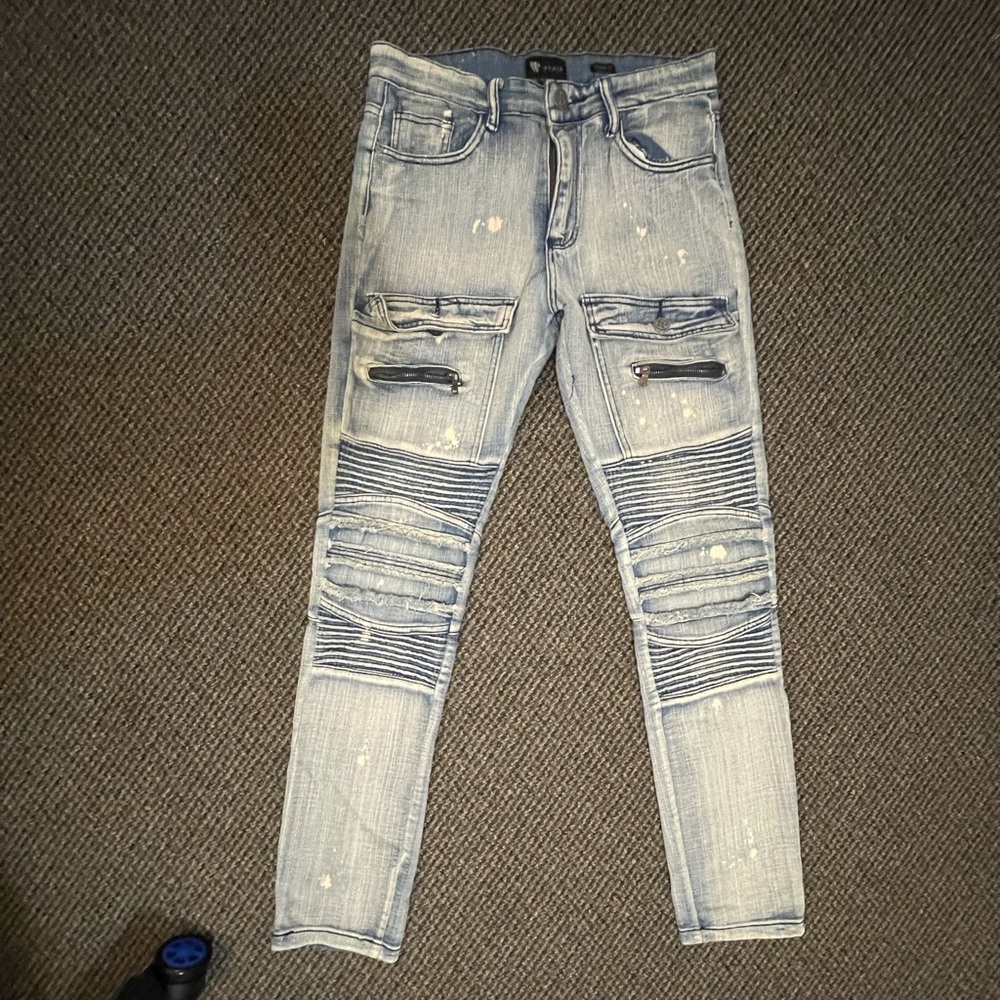 WAIMEA Bleached Zipper Jeans